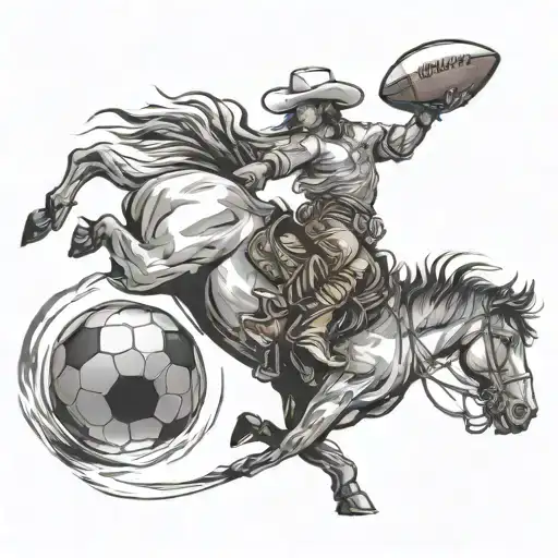 Combine A Football And Rodeo Theme Into A Dynamic Tattoo Design