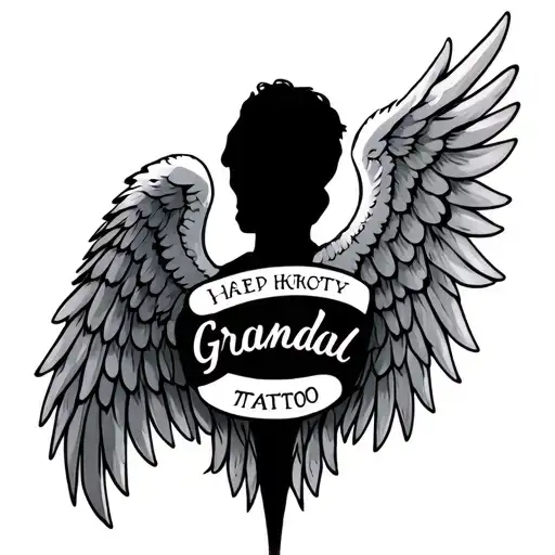 Angel Wings With Grandad Name Underneath