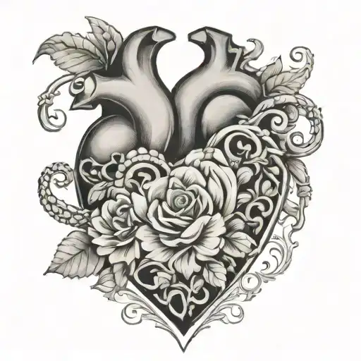 Heart Keyhole Floral
