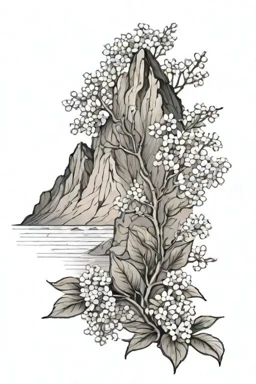 Mountain And Lilacs