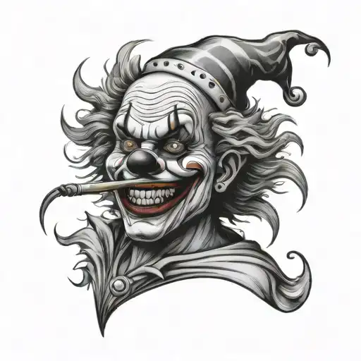 Evil Clown Smoking Weed