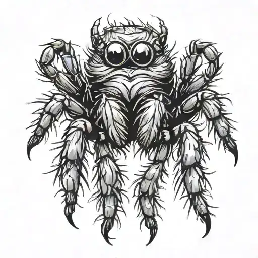 Cartoon Jumping Spider Tattoo Design