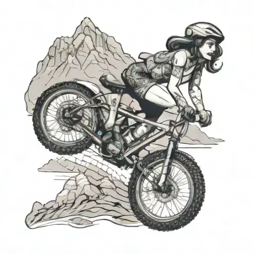 Pin Up Girl On A Mountain Bike