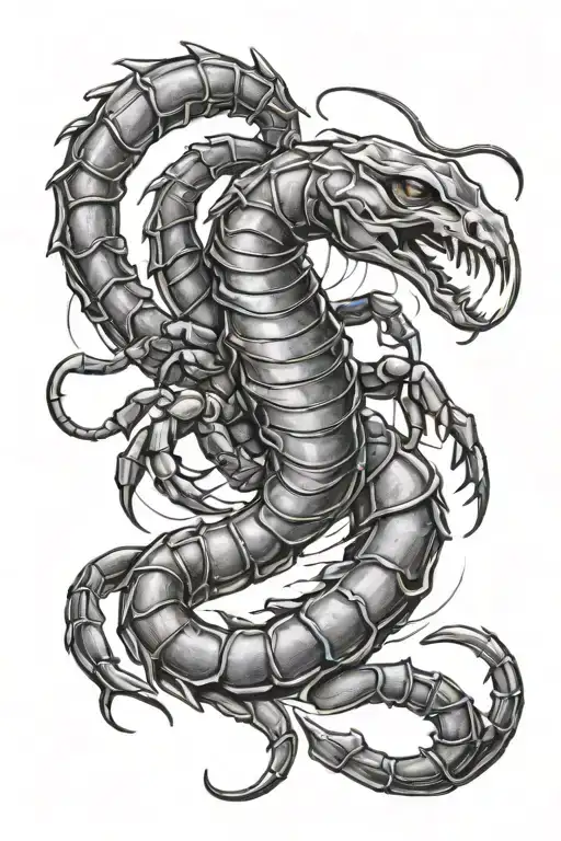 Scorpion Wrapped Round Tattoo Design