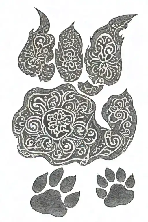 Black Sillohuette Dog Paw