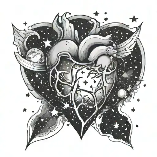 Heart And Galaxy Filled With Stars