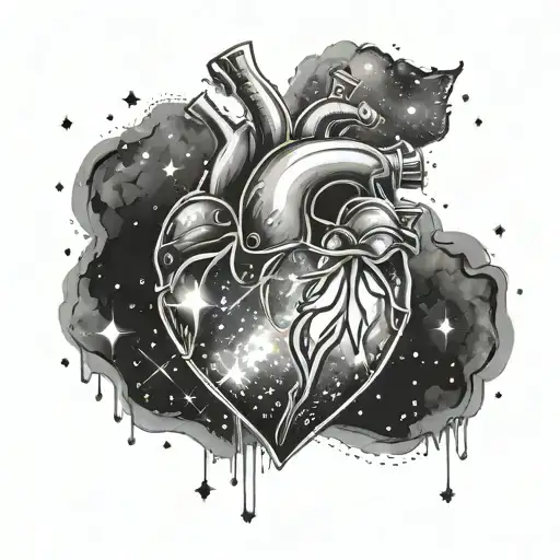 Heart And Galaxy Filled With Stars