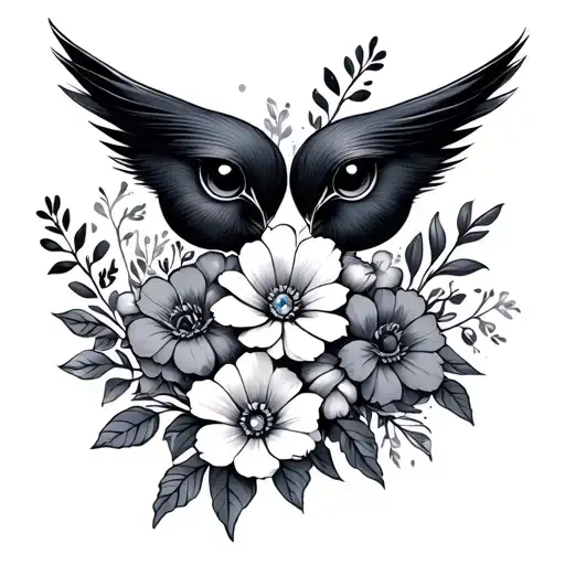 Super Cute And Unique Floral Shoulder Tatoo With Jewls