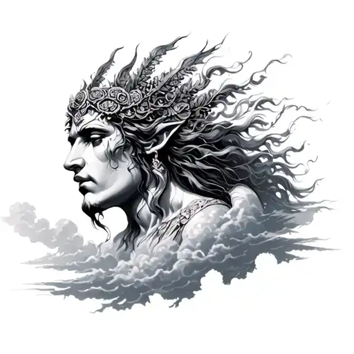 Old Gods Looking Down From The Cloudy Sky