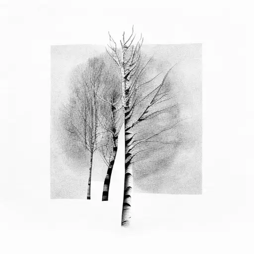 Silver Birch Tree Trunk