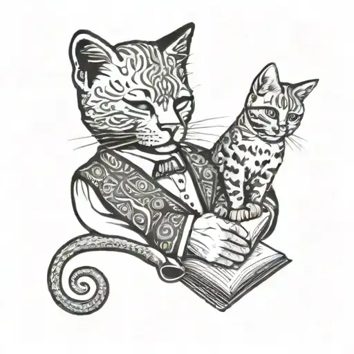 Mandela With Cat Reading Book