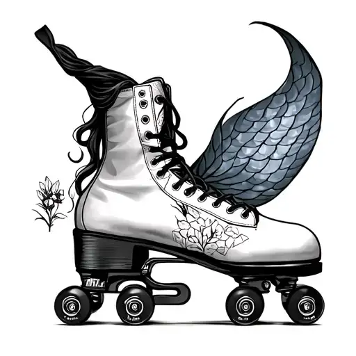 Mermaid Tail And Roller Skate