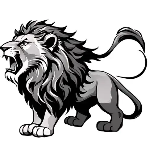 Roaring Lion King Surrounded