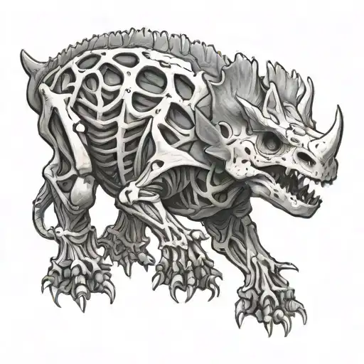 Small Triceratops Skeleton