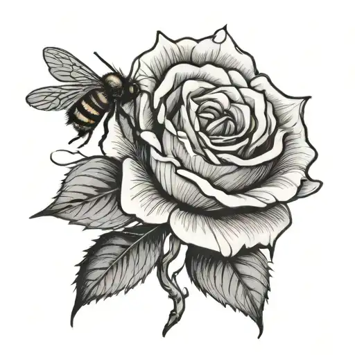 Rose With A Bee