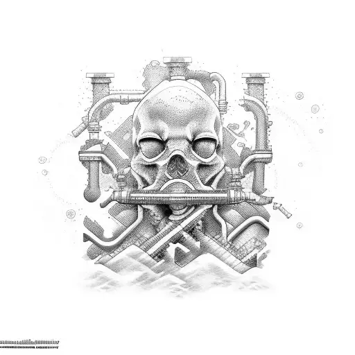 A Tattoo Design Representing The History Of Water Systems Engineering