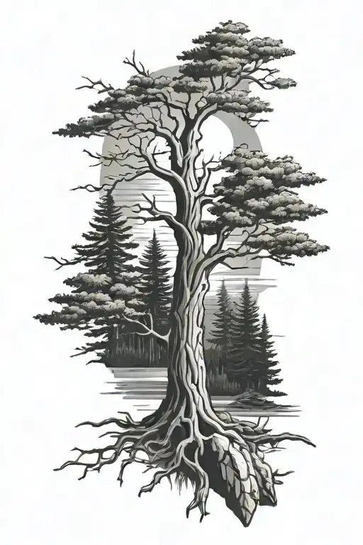 Hammer Trees Forest Lake Sun