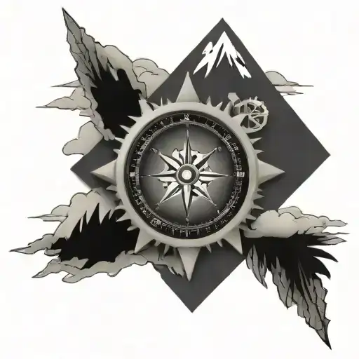 A Compass Card With A Road Bike On North With Everest In The Background