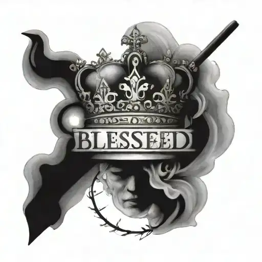 The Words Blessed Dergenerate And A Crown