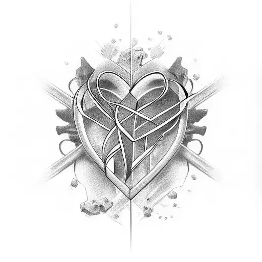 Cancer Ribbon Mixed With Heart