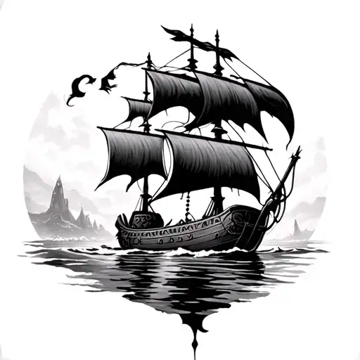 Odin Crow Blood River Viking Ship Navigating