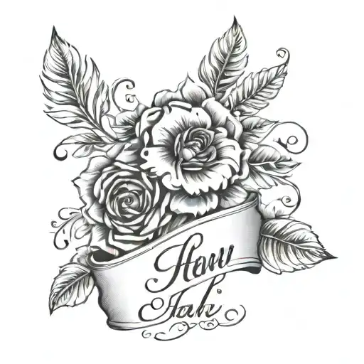 Floral Sleeve Design Incorporating Baby Footprint Wirh Name