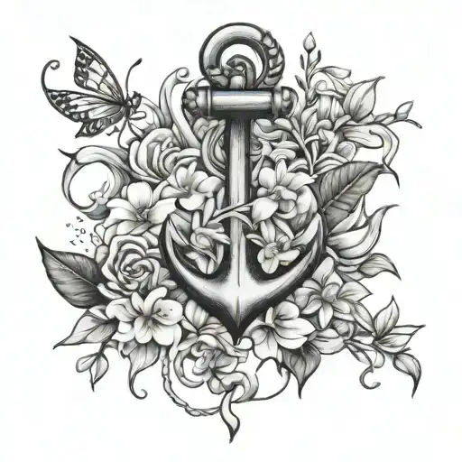 Anchor And Jasmine Blossom