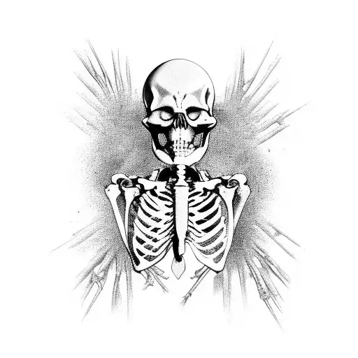 Birds Skeleton From Front