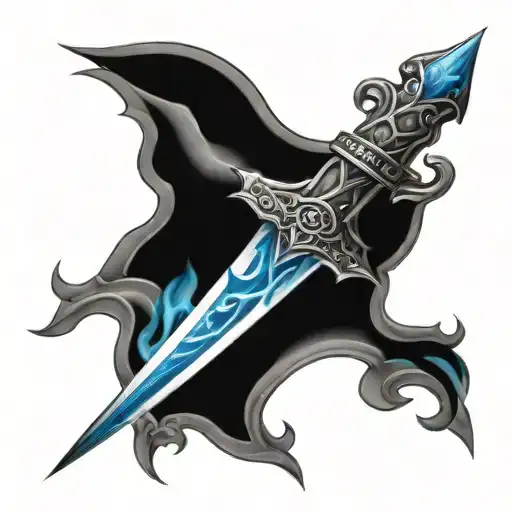 Dagger Wrapped In Blue Flames