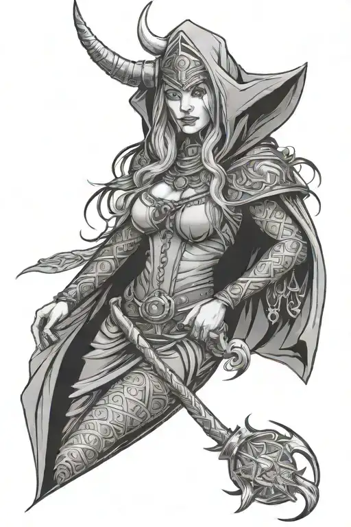 Hooded Viking Witch Woman