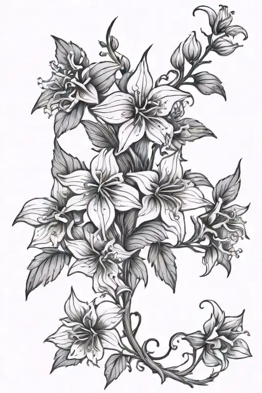 Flower Vine With Larkspur Flowers Blooming