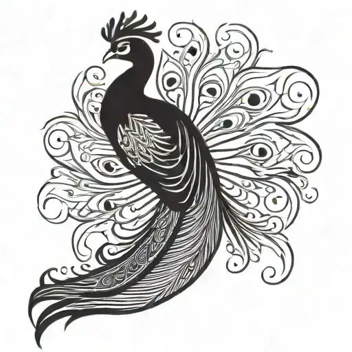 Phoenix Thin Some Peacock Feathers On Tail