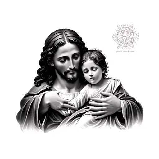Jesus Hugging A Child