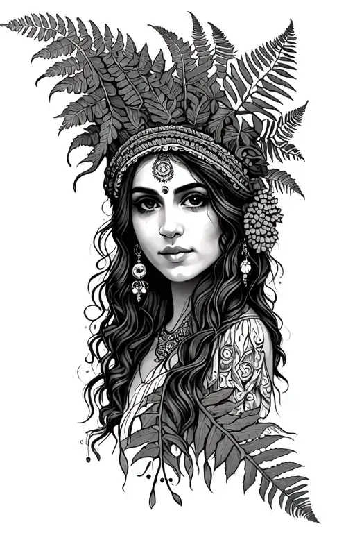 Traditional Gypsy With Fern Plant