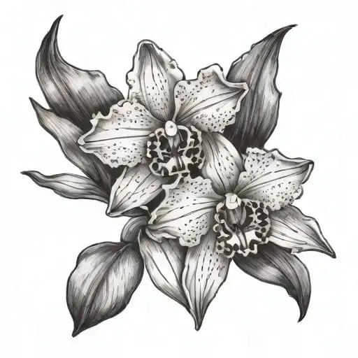 Cattleya Wildflower With Cattleya Written Underneath