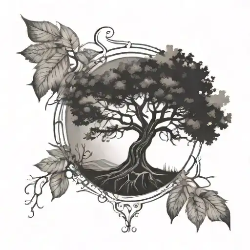 Sobriety Symbol Incorporated Into Tree With Date