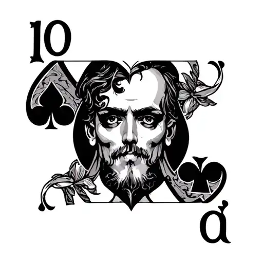 Jack Of Spades And 10 Of Hearts Playing Card Without A Face