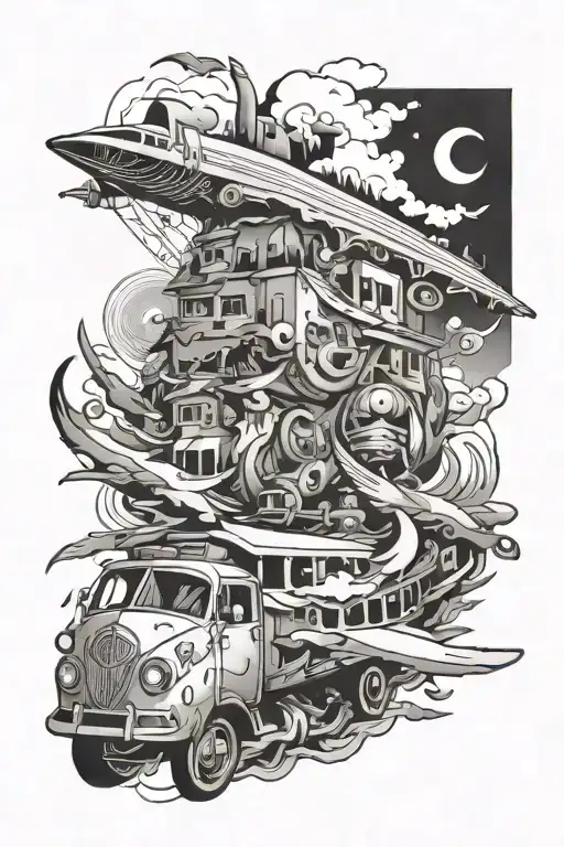 Abstract Of Travelling Being Happy