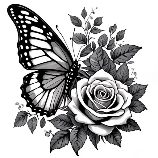 Full Leg Butterfly Tattoo With Roses Make It The Full Leg From The Hip Down To The Ankle