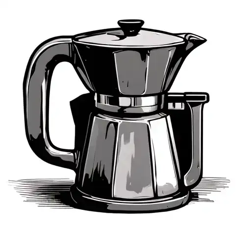 2D Coffee Pot With Big Bold Lines