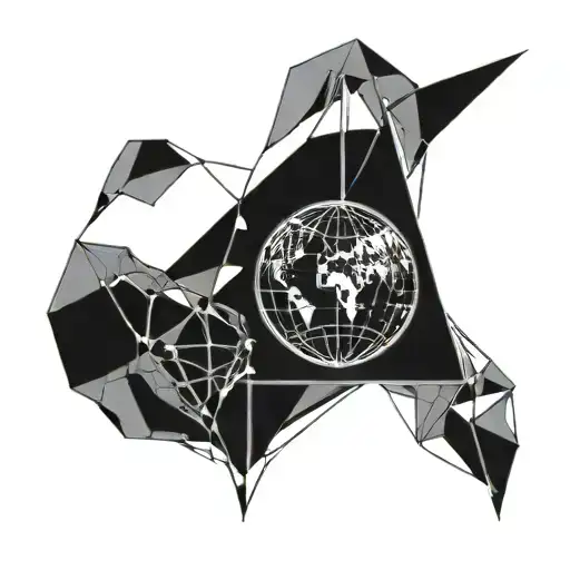 Love Heart Outline With Geometric Evolution Lines With Globe