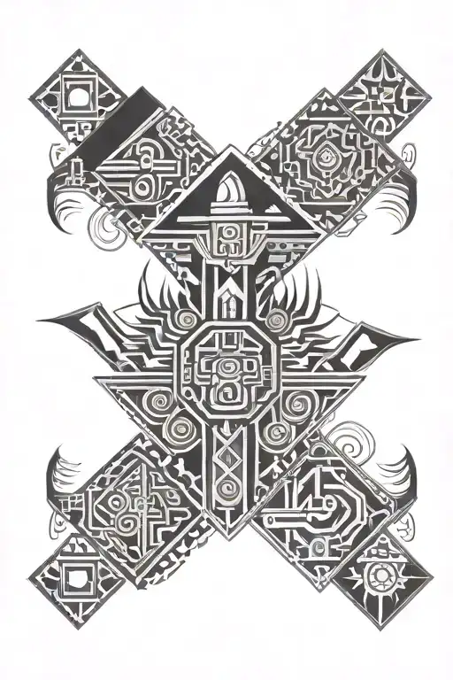 Aztec Geo Symteric Shapes Combined