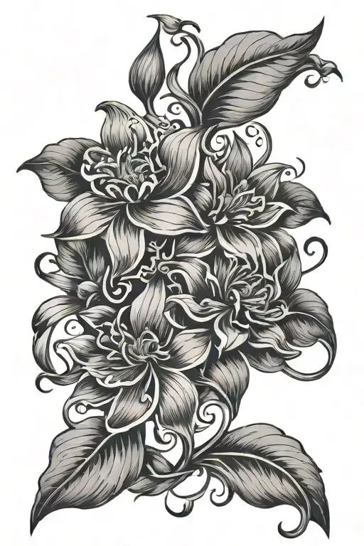 Flowers Intertwined Fin Line