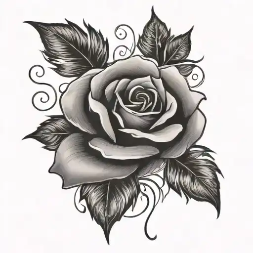 Rose And Dog Paw Print