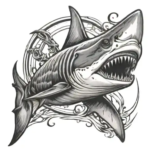 Shark On Fishing Hook