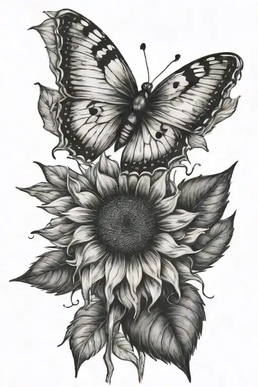 Sunflower With Semicolon Butterfly