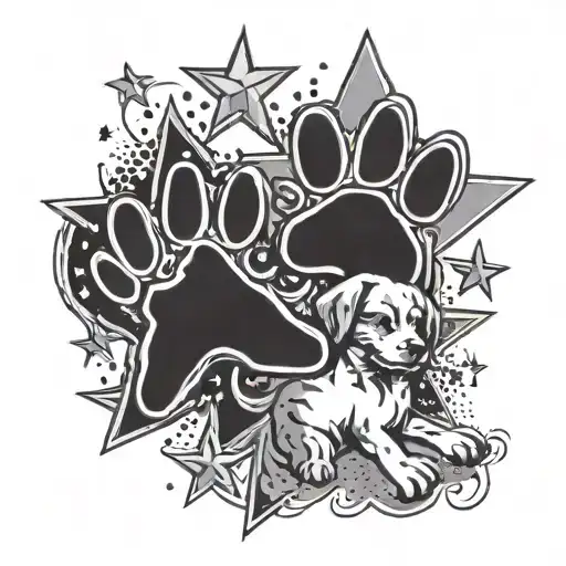 Stars And Dog Paws