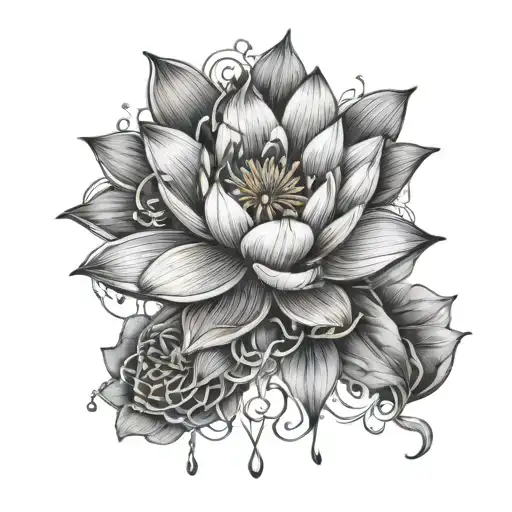 Laksphur And Water Lily Flowers