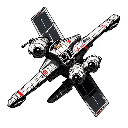 Star Wars Neo Tribal Style Tattoo X-wing