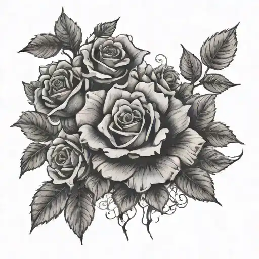 Forest And Roses Surrounding